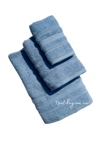 Махровое полотенце для лица ADA 50х90 голубое Турция