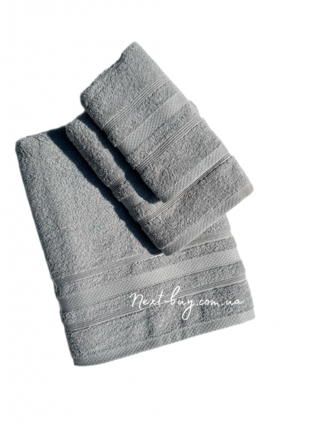 Махровое полотенце для лица ADA 50х90 светло-серый Турция