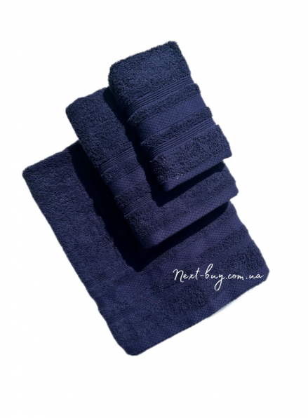 Махровое полотенце для лица ADA 50х90 темно-синее Турция