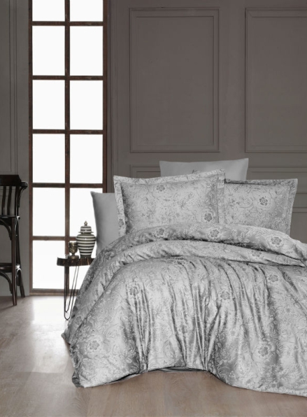 First Choice Advina Gri(grey) постельное белье сатин семейный 160х220х2