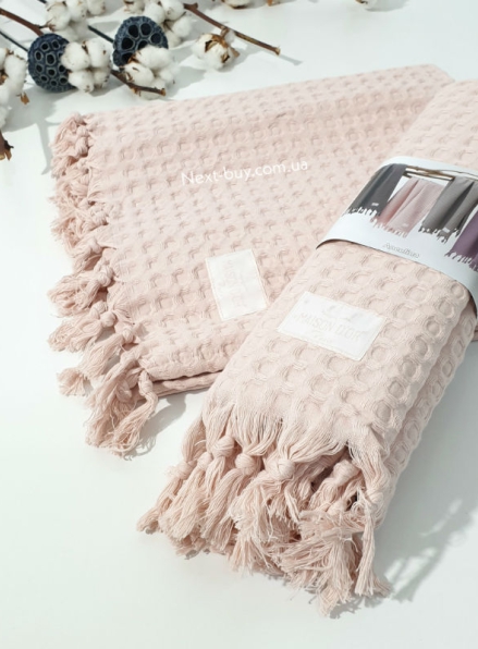 Maison D'or Ancelina бавовняні плетені рушники для лазні 70х140см персиковий