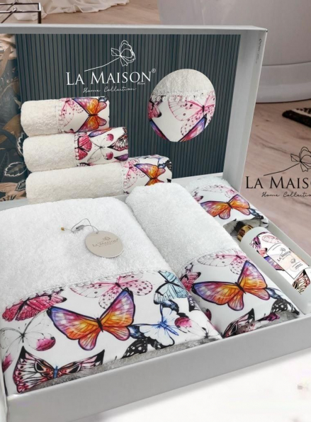 Набор махровых полотенец La Maison Aster 3шт. + ароматический спрей