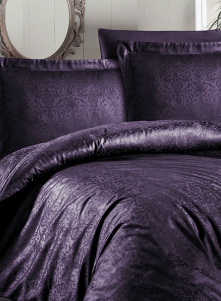 First choice Athena mor(purple) постельное белье сатин жаккард евро 200х220