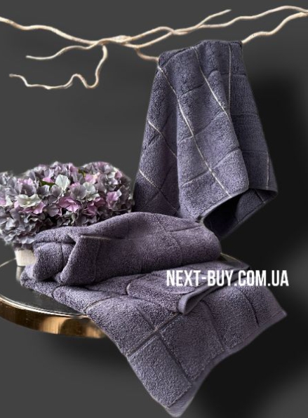 Махровое полотенце для бани Cestepe Kare 70х140 фиолетовое Турция