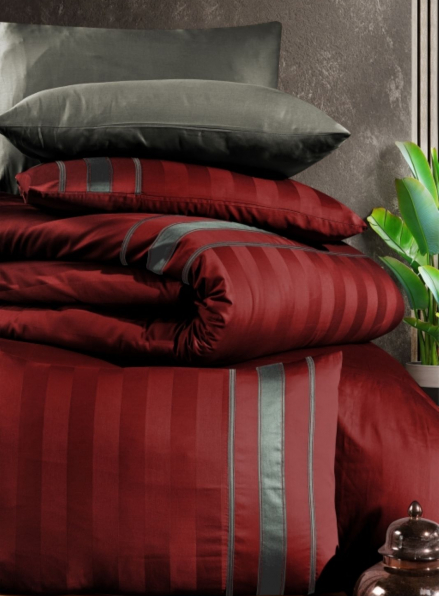 First choice Artwel Dark red deluxe сатин постельное белье евро 200х220