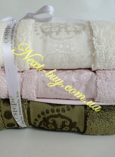 Набор лицевых полотенц из хлопка Cestepe micro  Delux 3шт. Турция