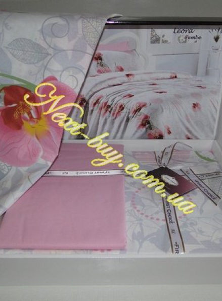 First choice LEORA PEMBE/pink постельное белье ранфорс евро 200х220