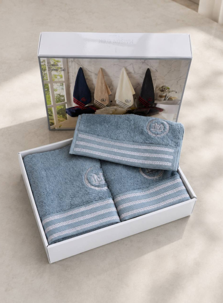 Maison D'or Delon Blue-GreyCotton чоловічий набір махрових рушників блакитний