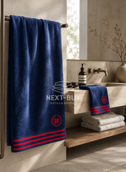 Maison D'or Delon Navy / Red Cotton набір рушників для чоловіків темно-синій з червоним