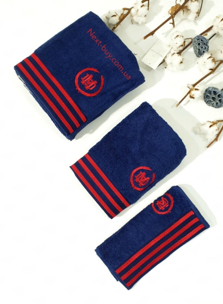 Maison D'or Delon Cotton набір рушників для чоловіків темно-синій з червоним