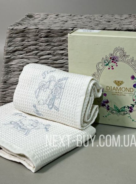 Diamond набор кухонных полотенец с вышивкой Dally white 40х60см 2шт.