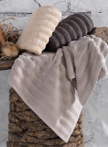 Набор махровых полотенец для лица Cestepe Ezgi 50х90 3шт. коричневые Турция