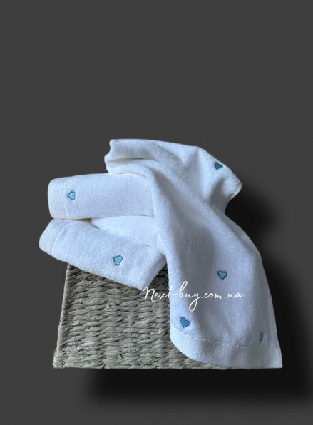 Maison D'or Micro Cotton Soft Embroidery набор хлопковых полотенец 4шт white-blue
