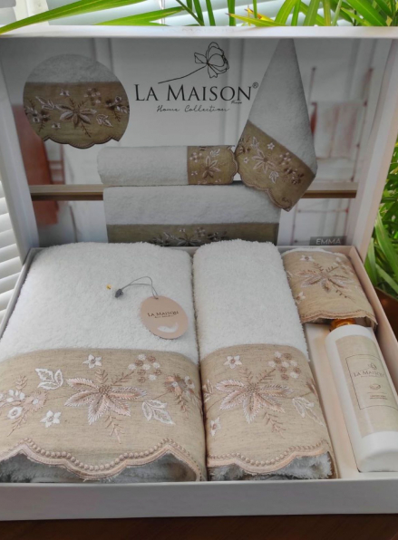 Набір махрових рушників La Maison Emma 3шт. + ароматичний спрей