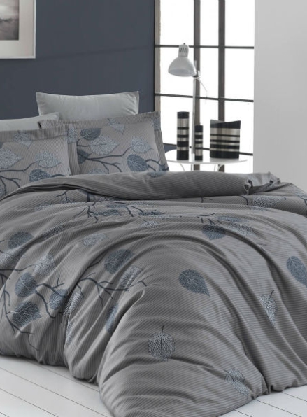 First Choice Evida gri(grey) постельное белье сатин семейный 160х220х2