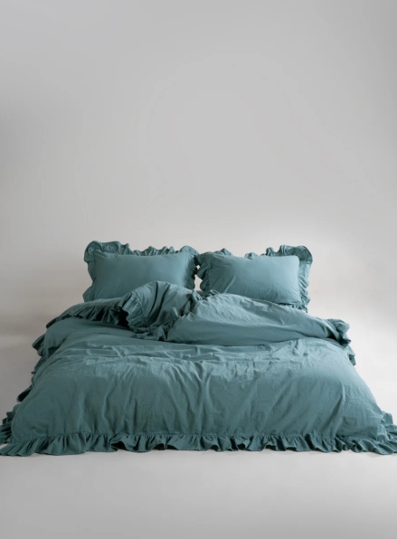 Ексклюзивна постільна білизна Limasso Exclusive  Akdeniz Mavisi 200x220 з вареної бавовни