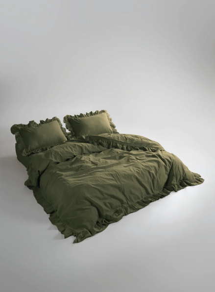 Ексклюзивна постільна білизна Limasso Exclusive  Capulet Olive 200x220 з вареної бавовни