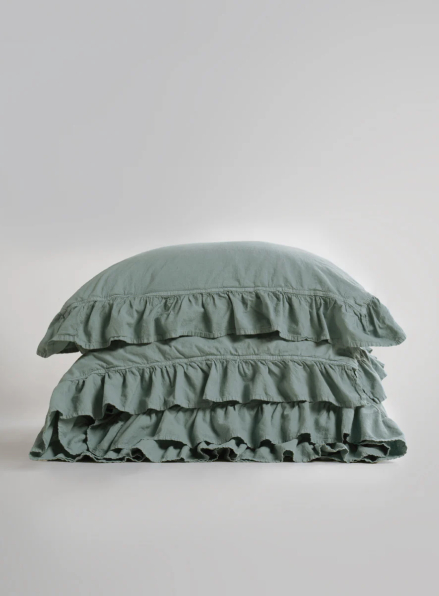 Ексклюзивна постільна білизна Limasso Exclusive Natural Green 200x220 з вареної бавовни