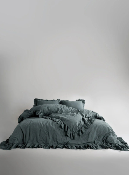 Ексклюзивна постільна білизна Limasso Exclusive Natural Grey 200x220 з вареної бавовни