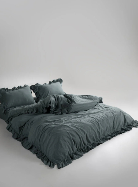 Ексклюзивна постільна білизна Limasso Exclusive Natural Grey 200x220 з вареної бавовни