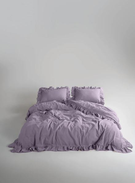 Ексклюзивна постільна білизна Limasso Exclusive Natural Violet 200x220 з вареної бавовни