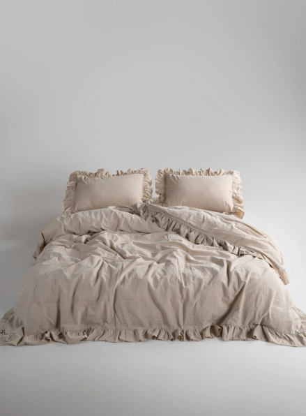 Эксклюзивное постельное белье Limasso Exclusive Oxford Tan 200x220 из вареного хлопка