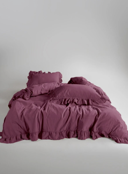 Сімейна ексклюзивна постільна білизна Limasso Exclusive Raspberry 160х220 (2шт) з вареної бавовни