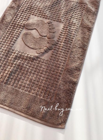 Натуральный коврик-полотенце для ног Febo Ayak paspas brown 50х70