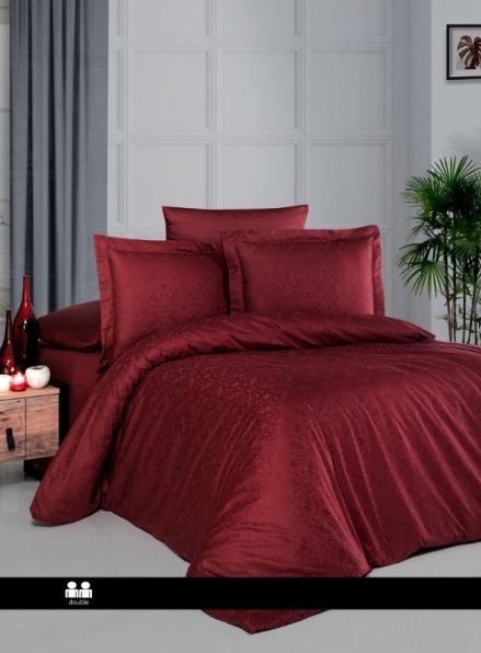 First choice Lamone Dark red постельное белье сатин-жаккард евро 200х220