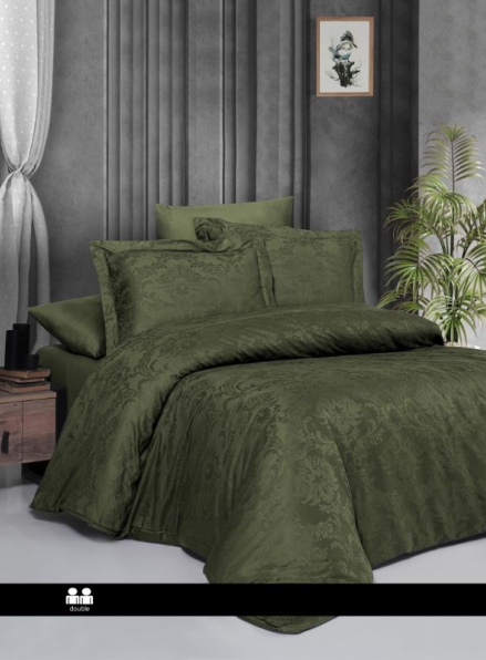 First choice Regina Dark Green постельное белье сатин-жаккард полуторное 160х220