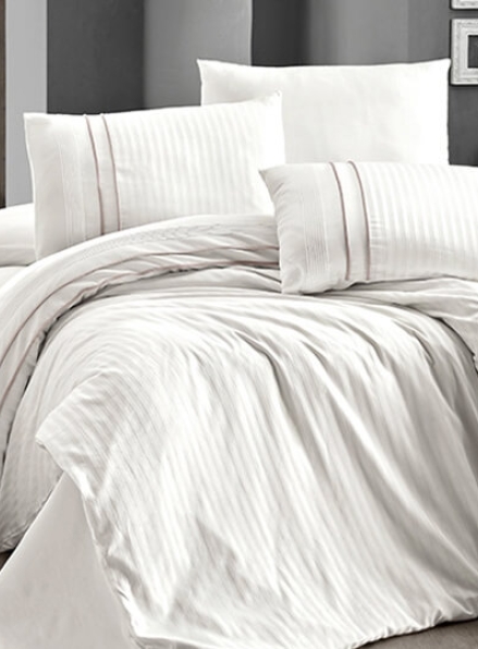 First choice Stripe style krem delux сатин постельное белье евро 200х220