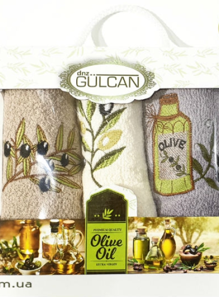 Набір кухонних рушників Gulcan olive 3шт. 30х50см