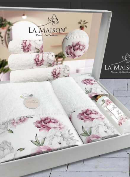 Набір махрових рушників La Maison Karna 3шт. + ароматичний спрей