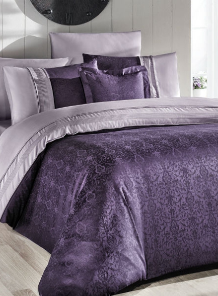 First choice London mor-purple vip сатин постельное белье евро 200х220