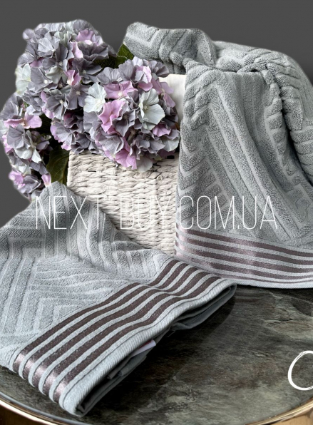 Махровое полотенце для лица LuiSa Yeni grey 50х90 Турция