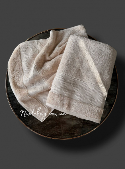 Махровое полотенце для бани Luzz Emma bej 70х140 Турция