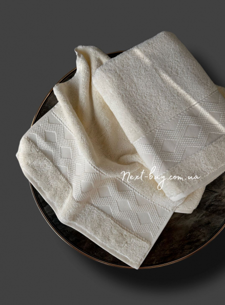 Махровое полотенце для лица Luzz Emma ecru 50х90 Турция