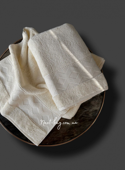 Махровое полотенце для бани Luzz Emma ecru 70х140 Турция