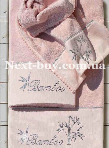 Набор бамбуковых полотенец Maison D'or Bambu 3шт грязно-розовый