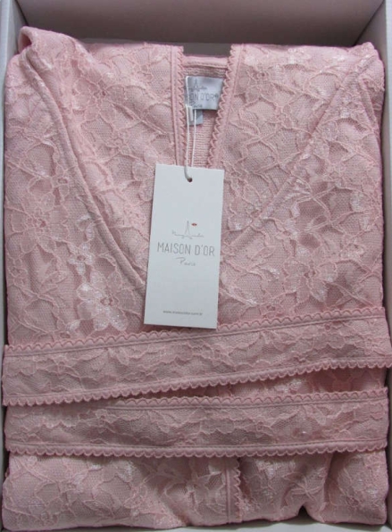 Maison D`or PHUL кружевной женский халат розовый