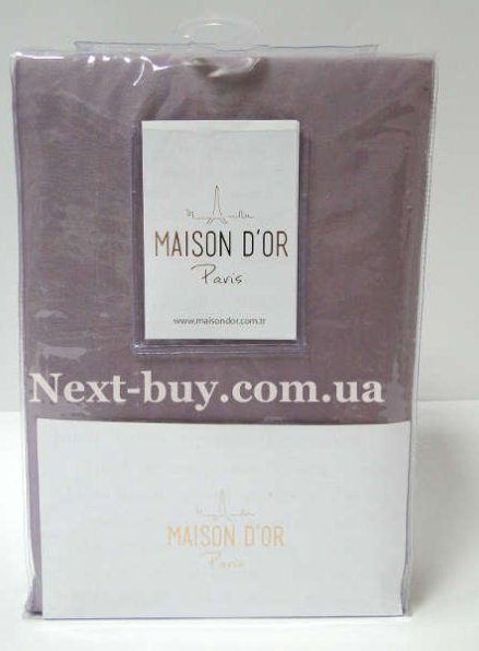 Простирадло сатинове 240х260см Maison D'or Satin plain sheet lilac з наволочками