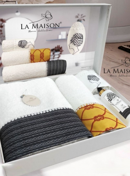 Набір махрових рушників La Maison Mabel-2 3шт. + ароматичний спрей