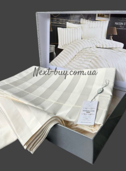 Бамбуковое постельное белье Maison D'or Fous Linens Set Ecru 200x220см