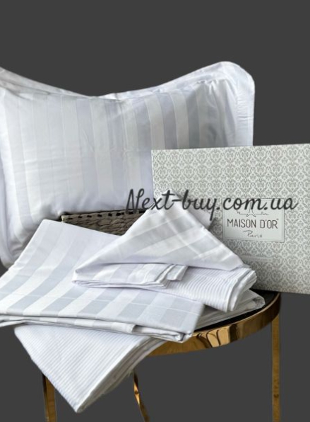 Бамбукова постільна білизна Maison D'or Fous Linens Set White 200x220см