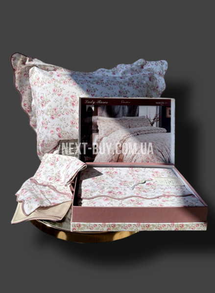 Maison D'or Lady Roses ecru-stone постельное белье евро 200х220 сатин