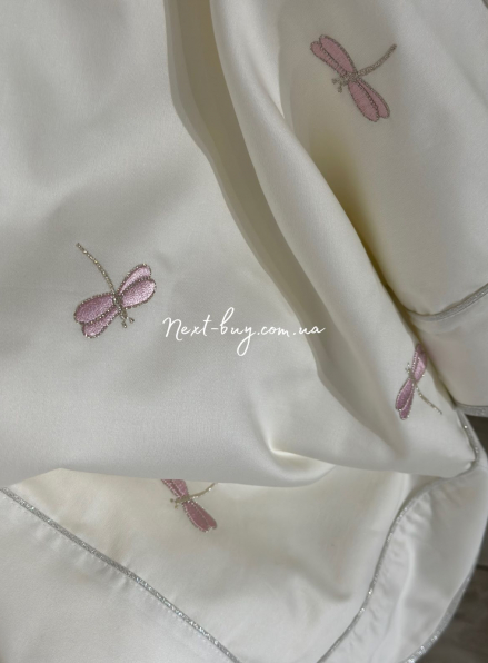 Maison D'or Les Azzures dark lilac постельное белье евро 200х220 сатин с вышивкой из стрекоз