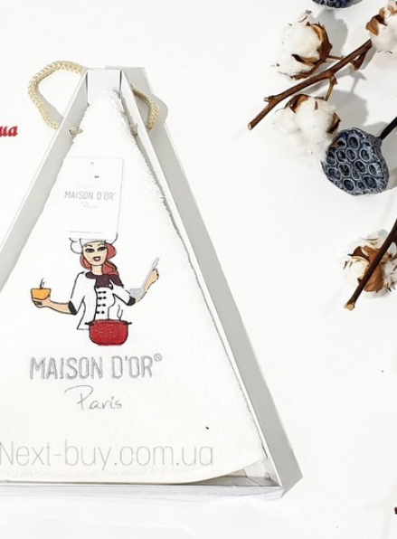 Maison D`or Maxi box круглий кухонний рушник 1шт 70х70 бавовна кремовий