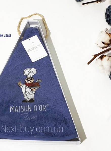Maison D`or Maxi box круглое махровое кухонное полотенце 1шт 70х70 хлопок синий