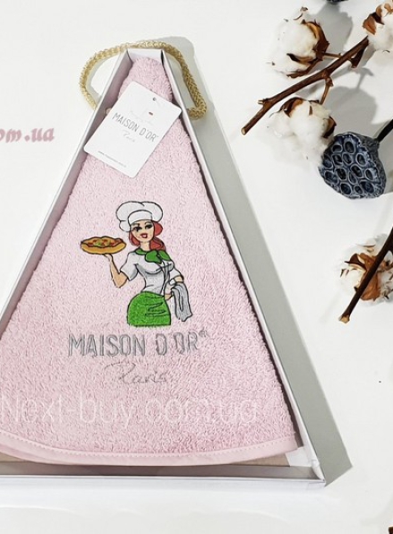 Maison D`or Maxi box круглое махровое кухонное полотенце 1шт 70х70 хлопок розовый