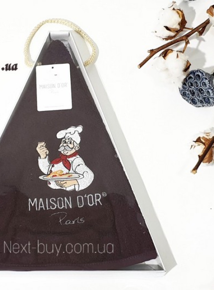 Maison D`or Maxi box круглий махрове кухонний рушник 1шт 70х70 бавовна шоколадний